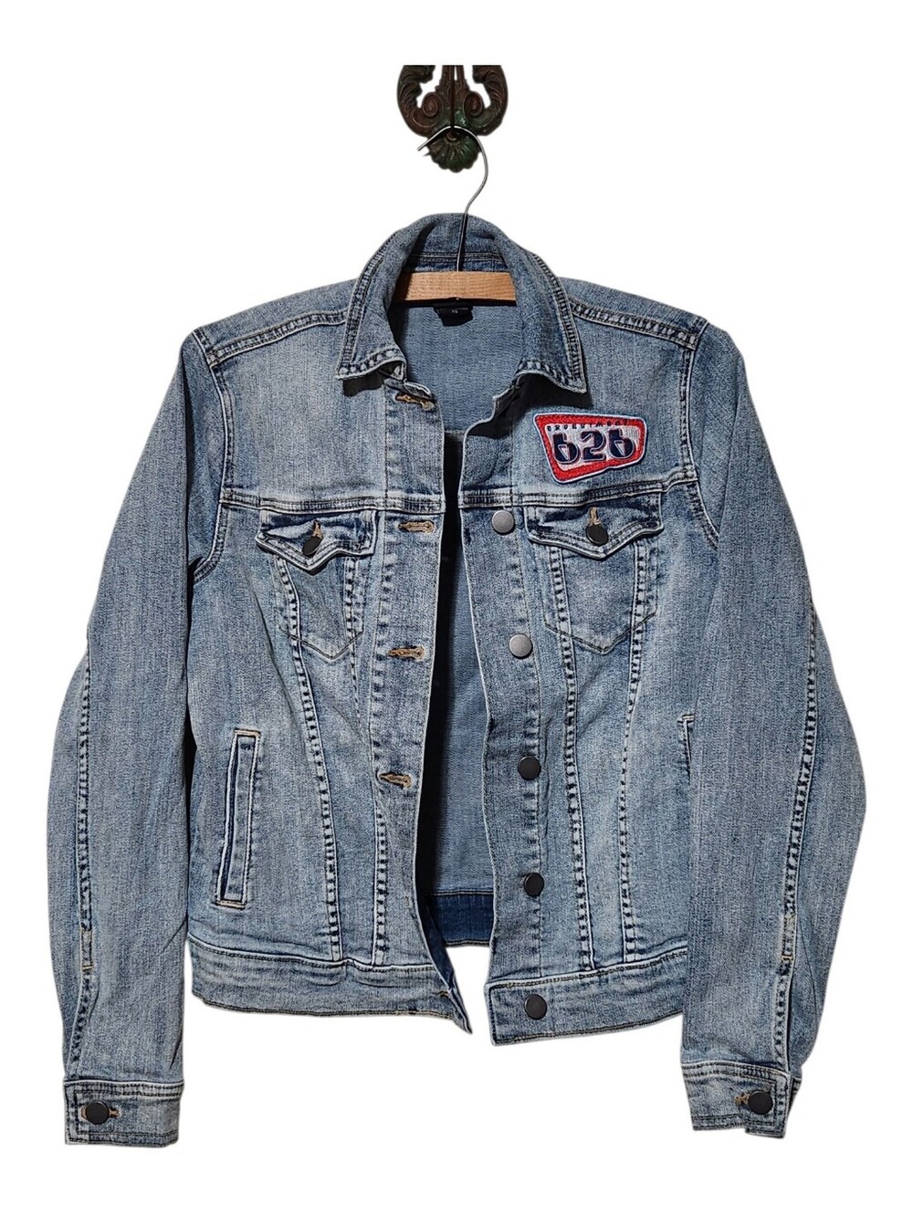 Disney Lilo & Stitch Denim Patch Jacket Size XS - Picture 9 of 10